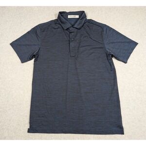 Cariloha Men Shirt Large Jacquard Heather Blue‎ Polo Bamboo Performance Golf